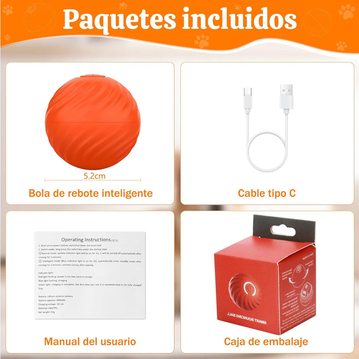 Bola Interactiva Inteligente Recargable (Perros y Gatos)