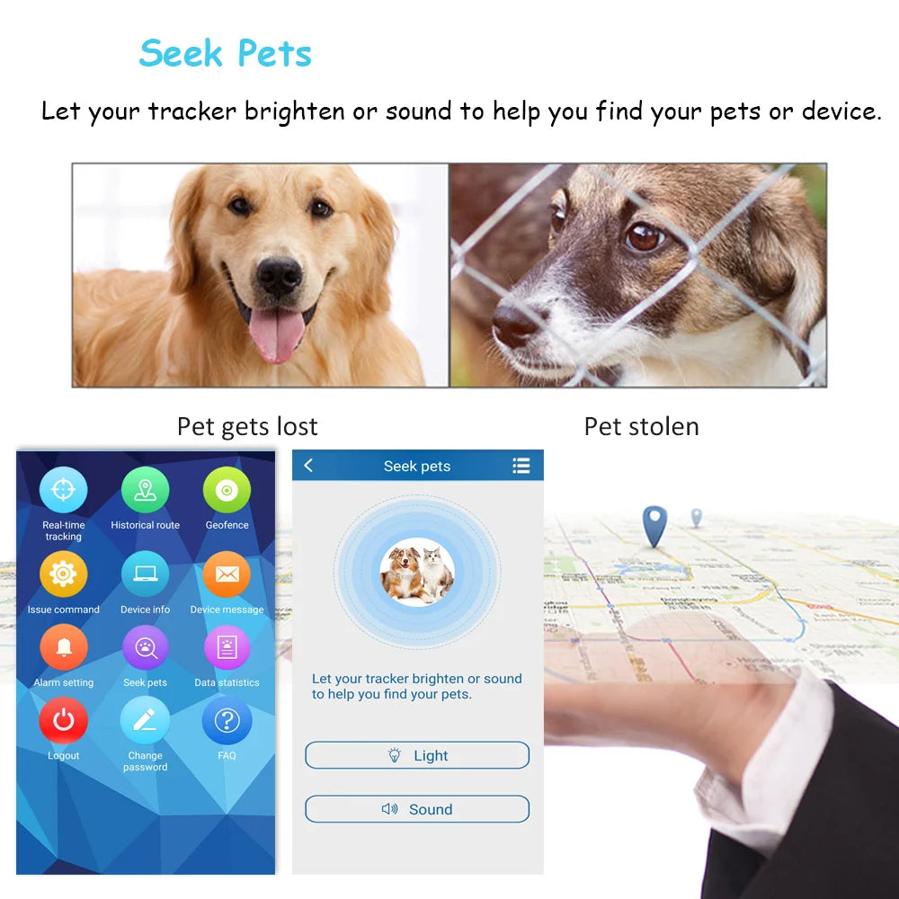 New Real 4G Pet GPS Tracker Tk911Pro Realtime Tracking Dog Animal Finder TKSTAR LTE GSM GPS Locator Crawler Geo-Fence Free APP