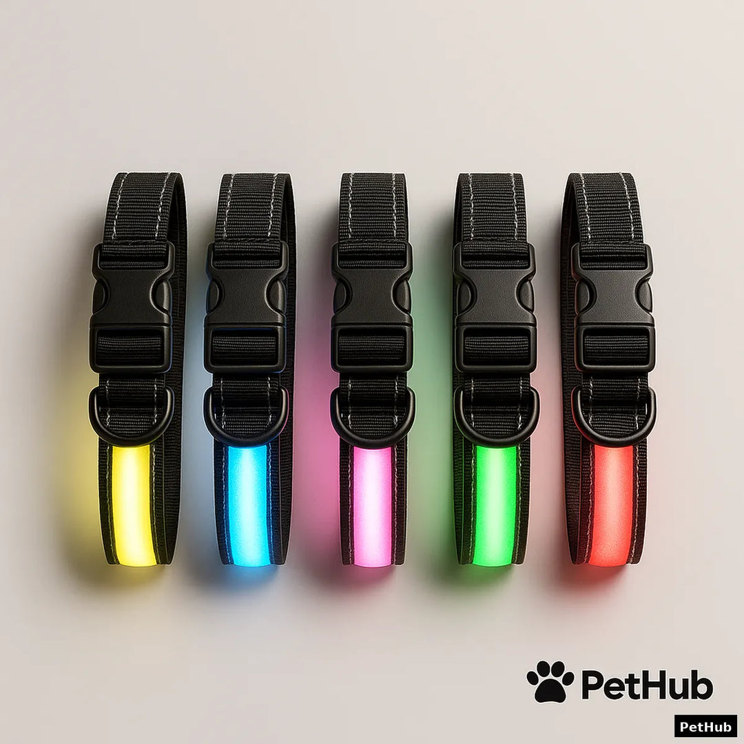 Collar LED Recargable para Perros – Seguridad Nocturna con Estilo